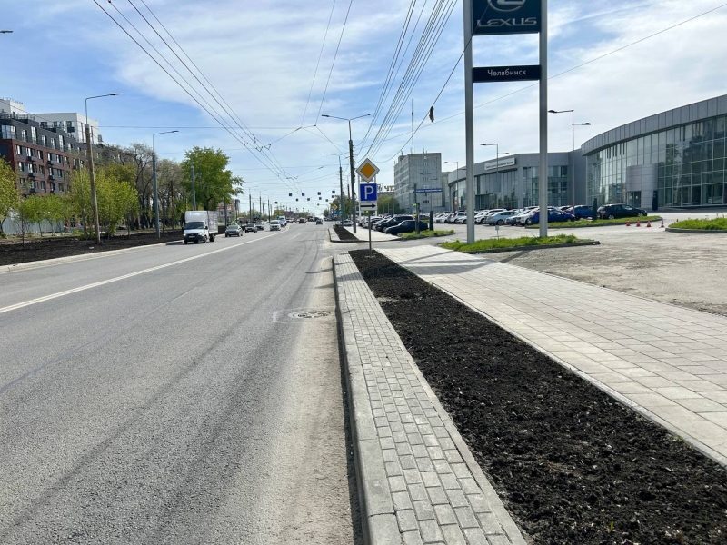 В Челябинске расширили дорогу на проспекте Ленина в сторону Чурилово